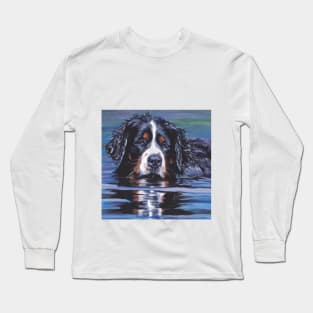 Bernese Mountain Dog Fine Art Painting Long Sleeve T-Shirt